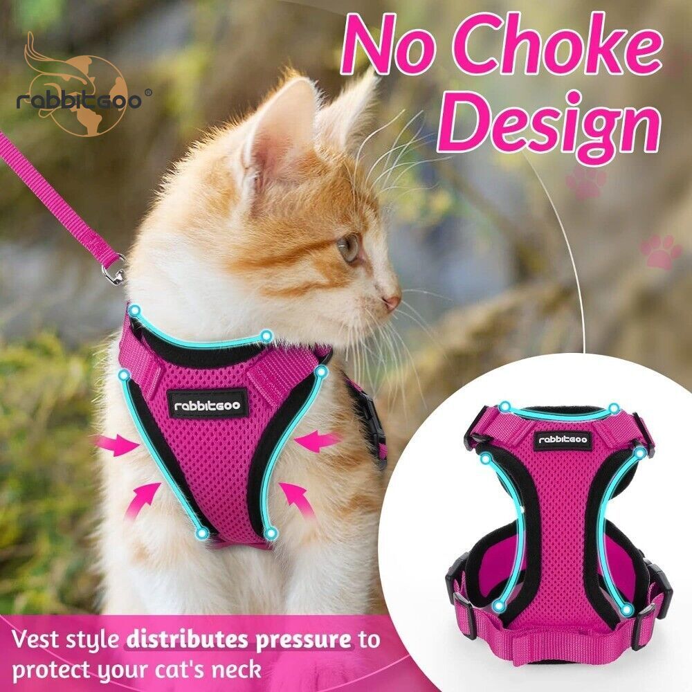 rabbitgoo Cat Harness & Leash Escape Proof Adjustable Vest Reflective Breathable