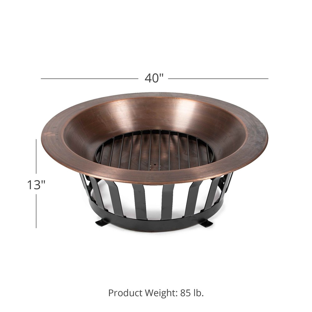 Ash & Ember 40" Copper Outdoor Fire Pit with Solid Steel Base
