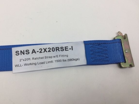 (10) 2" x 20' Blue Interior Van Strap Ratchet Assembly with E-Track Fitting
