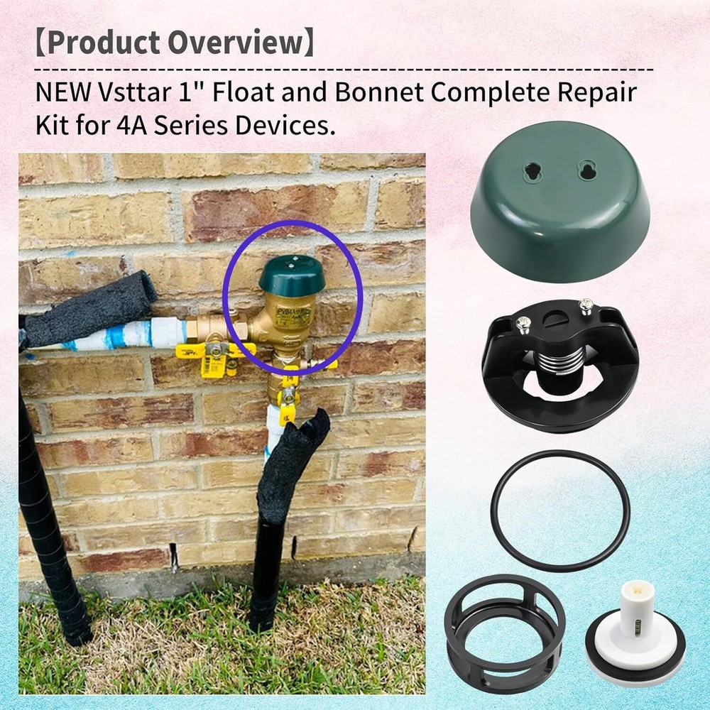 4A-005-07 Fits Apollo backflow preventer 1" Float & Bonnet Repair Kit