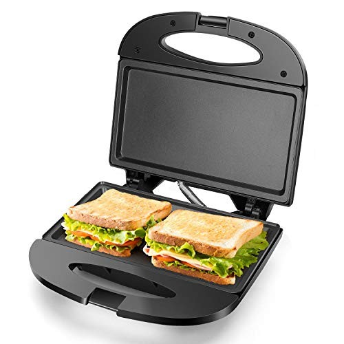 Sandwich Maker with Non-stick Deep Grid Surface for Egg, Ham, Steaks Compact