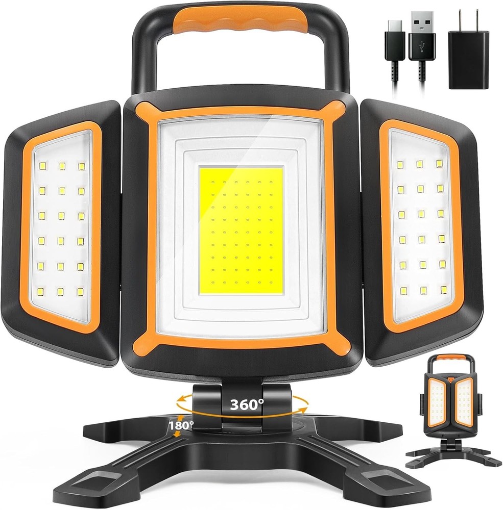 30W Rechargeable Work Light, 3000 Lumen Magnetic Work Light Battery Powered, ...