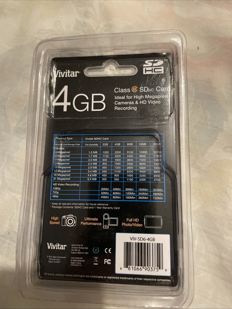 Vivitar class 4GBSTHC card