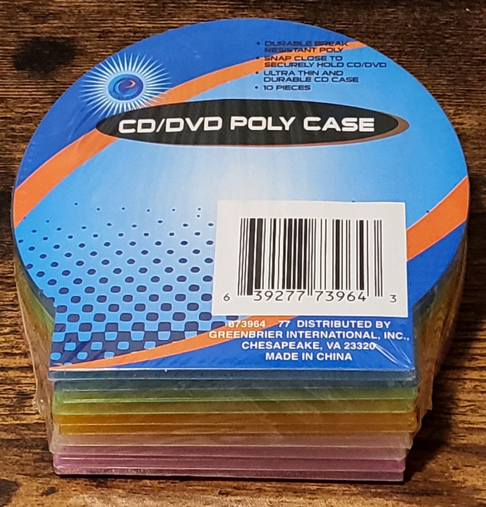 Ultra Thin Durable CD/DVD Poly O-Shells in Multiple Colors 10 Pack New