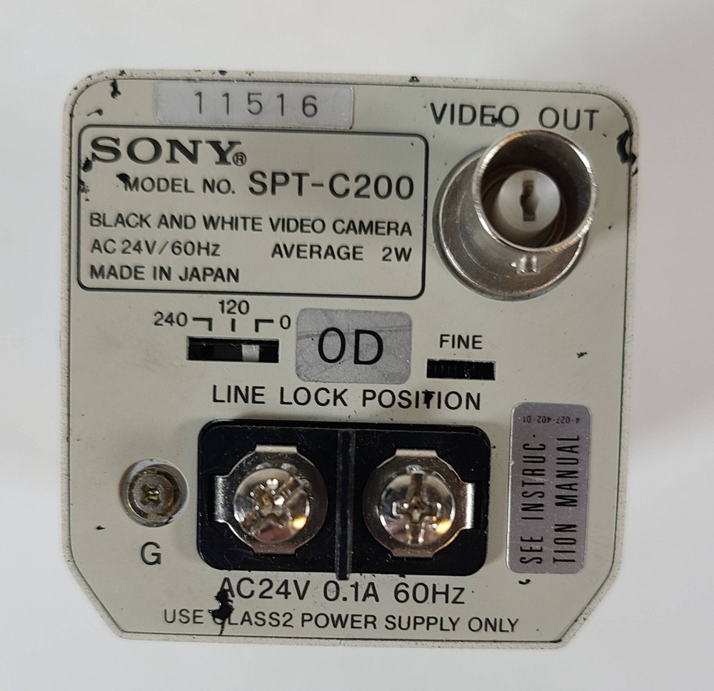 Sony SPT-C200 2W 24V Solid State CCTV Security Camera No Lens Used