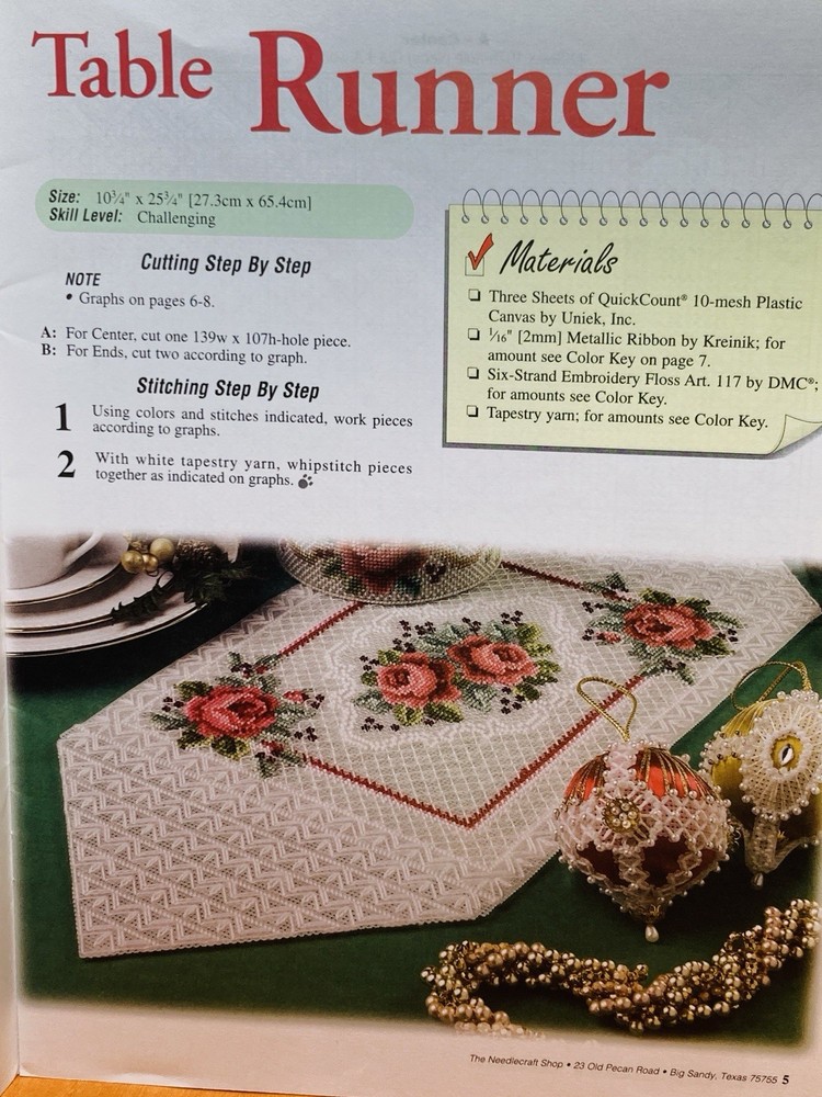 Victorian Christmas Plastic Canvas Patterns Needlecraft Shop Ornaments Stocking