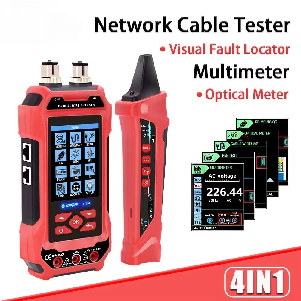 Network Cable Tester POE VoltageTest Multimeter Optical Power Meter Visual Fault