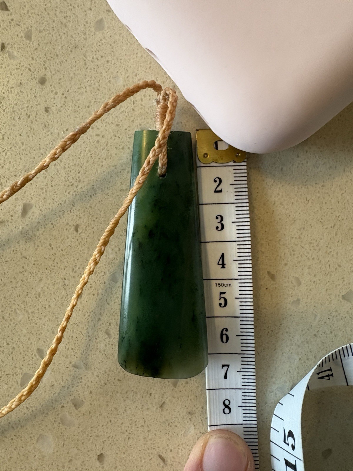 Hand Carved Big Sur Jade Toki Pendant - California Nephrite - 6cm Large Adze