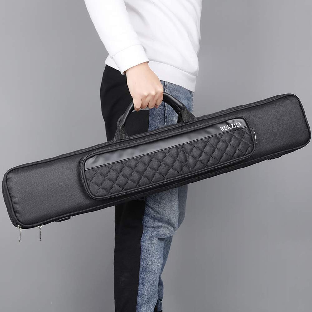 Pool Cue Stick Carrying Case Grid Design Black