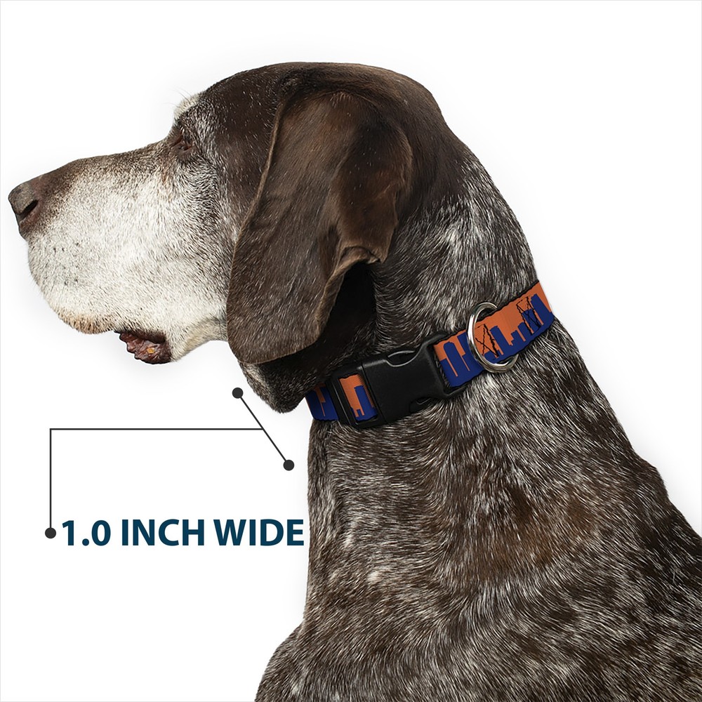 Plastic Clip Collar Denver Solid Skyline Orange/Navy Small 9.5-13"