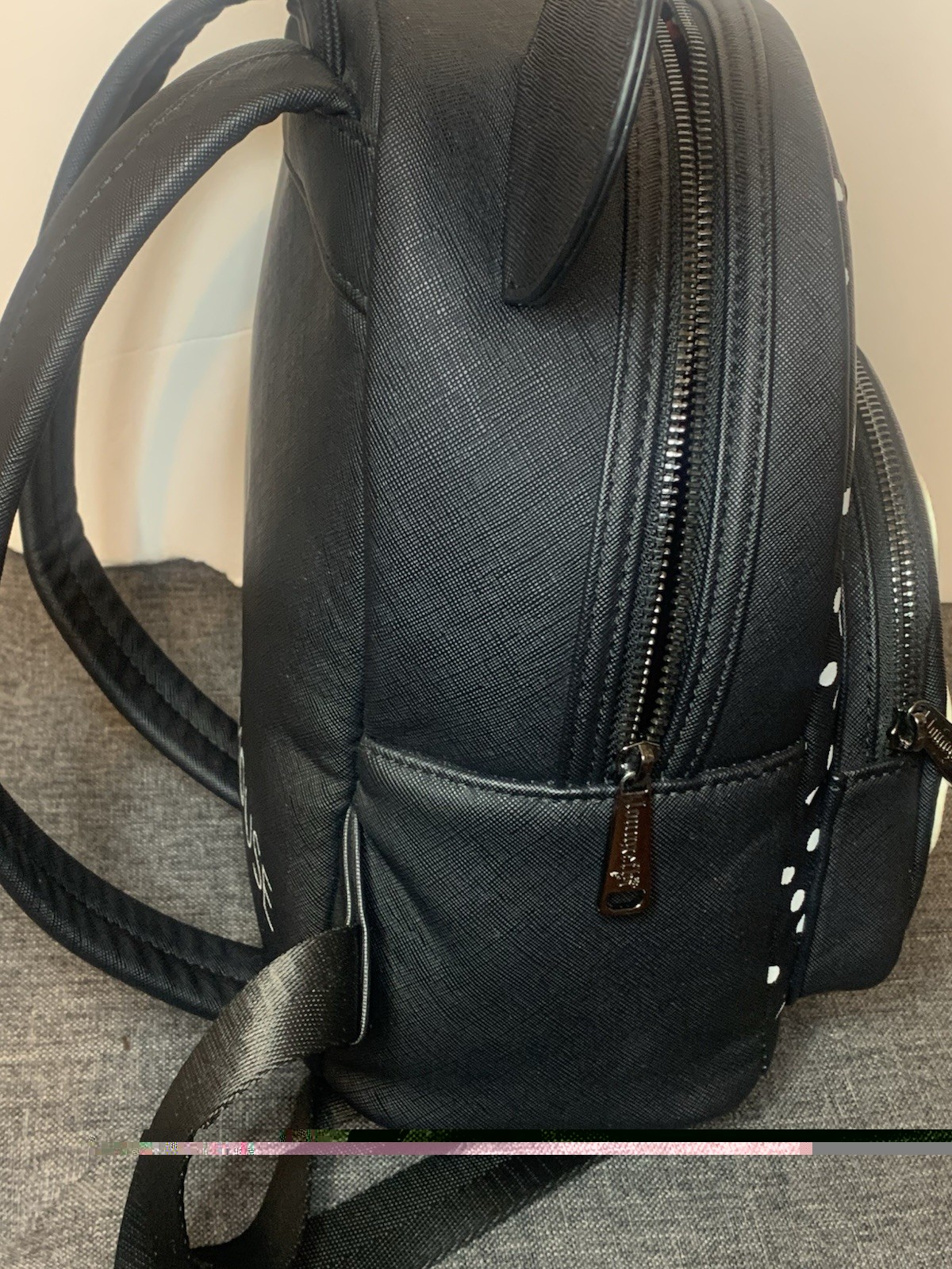 Disney Parks Eyelash Minnie Mouse Polka Dot Loungefly Mini Backpack Black NWOT