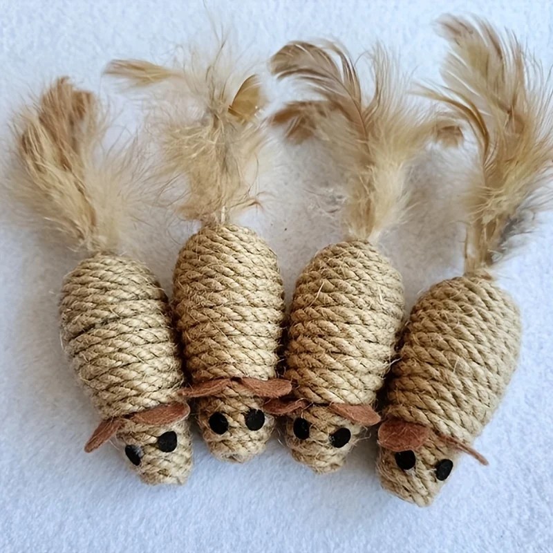 Sisal False Mouse Cat Toy Mouse Teasing Bite Resistance Stuffed Toy Interactive