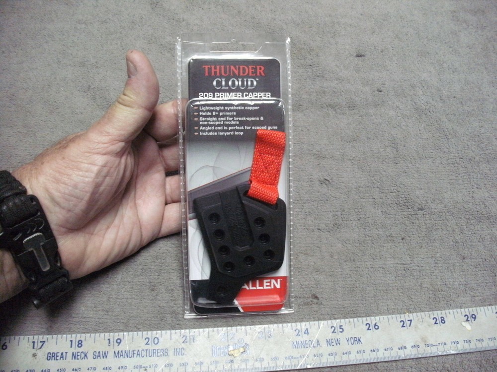 Thunder Cloud 209 Inline Muzzle loader Primer Capper by Allen, holds 8+ Primers
