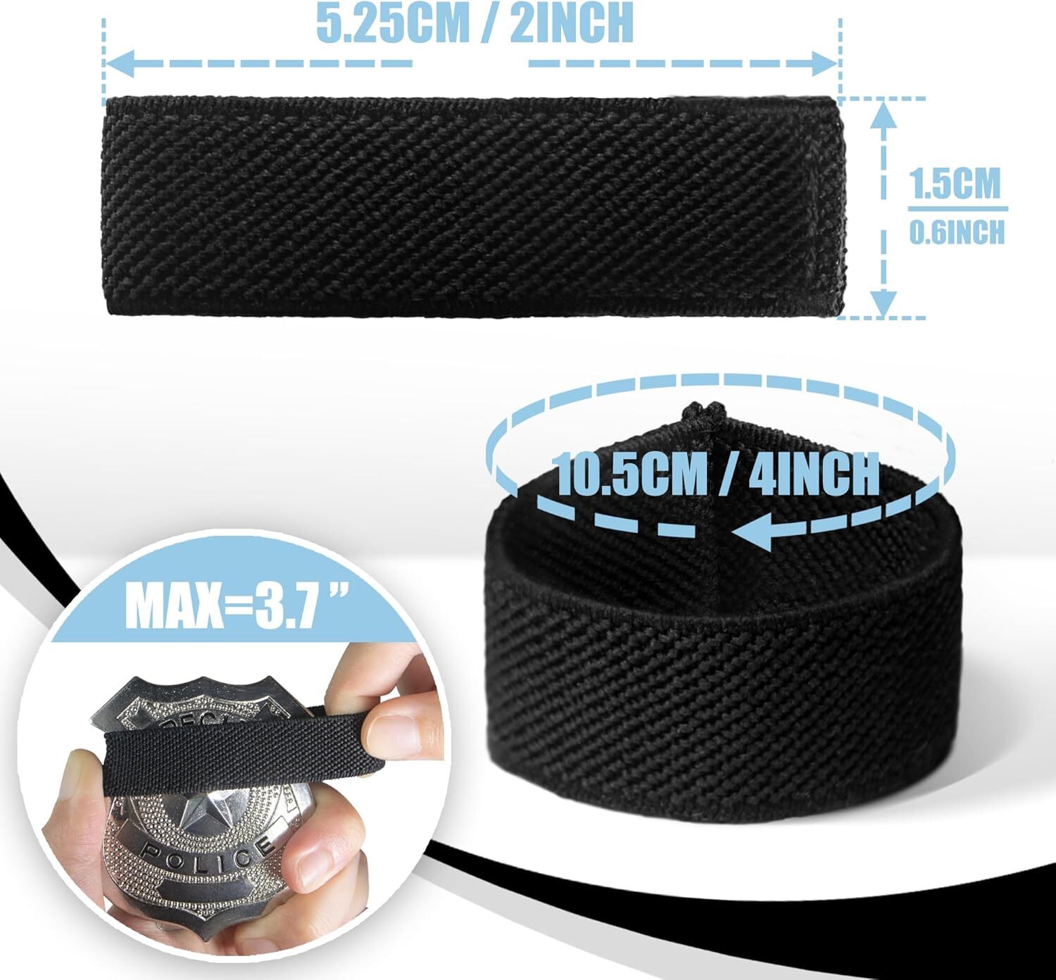 Anley 30 Pack Black Police Mourning Bands - High Elastic Twill Bands Fits Badge