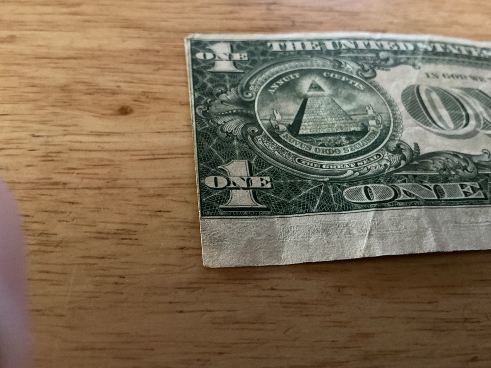 $1 1977 L series "DOUBLE GUTTER FOLD, misaligned errors. RARE