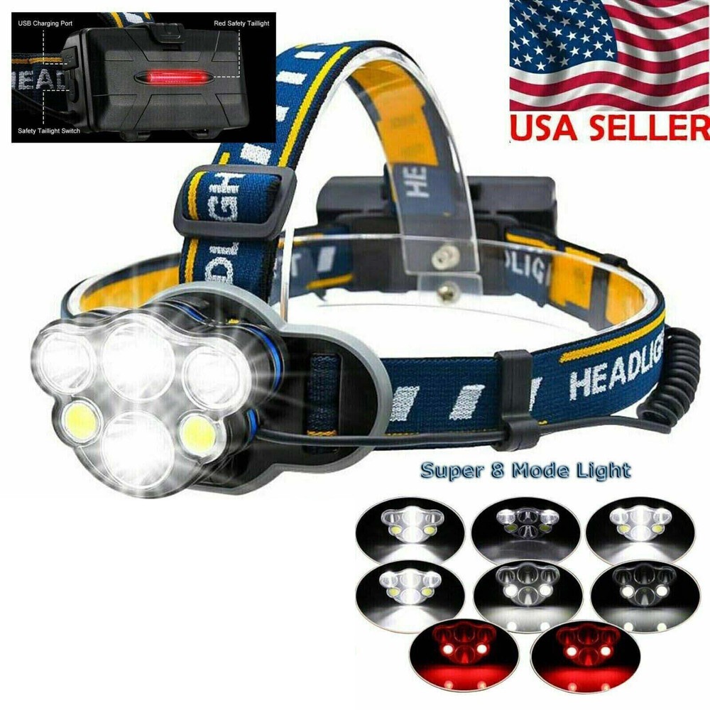 USB Rechargeable LED Headlamp Flashlight Headlight Head Torch Sensor Waterproof