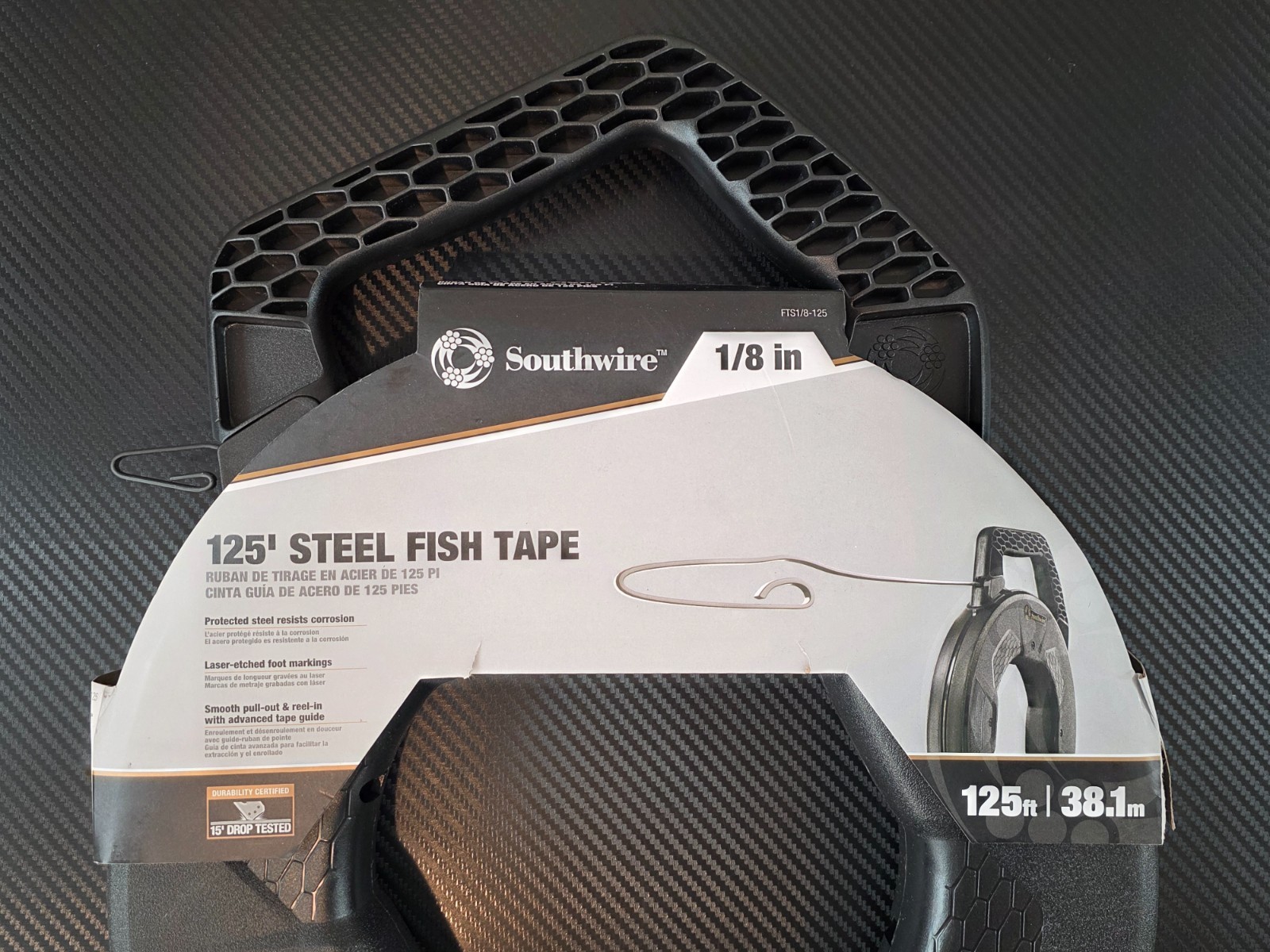 Southwire Fish Tape 1/8-inch Wide x 125-ft Flat Steel, Model # FTS1/8-125