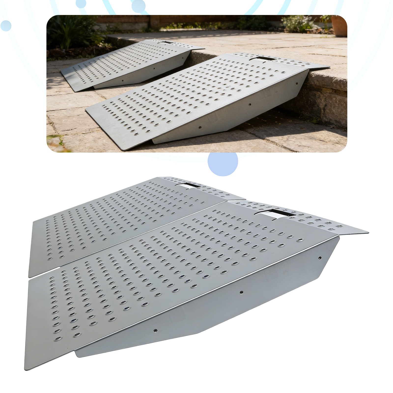 1500lb Shed Ramp Heavy-Duty Loading Ramps Curb Ramp for Lawn Mower Anti-Slip