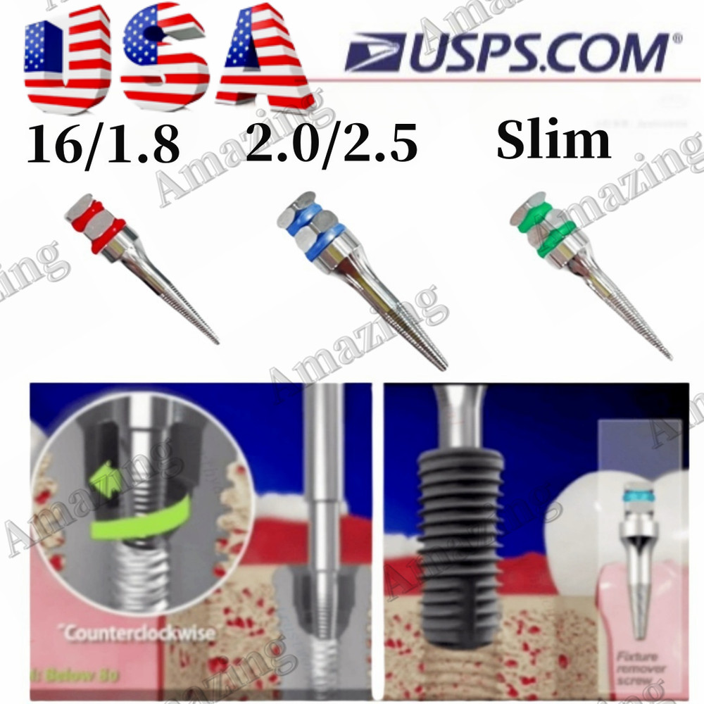 3Pcs Dental Broken Implants Pick Up Screws Extractor Failed Fixture Remove SOS
