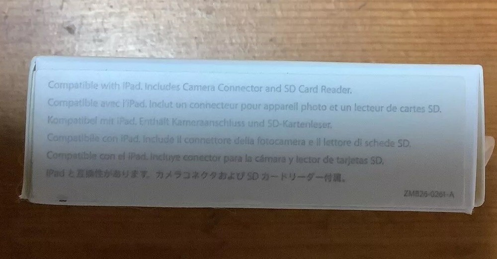 Apple iPad Camera Connection Kit MC531ZM/A New Sealed