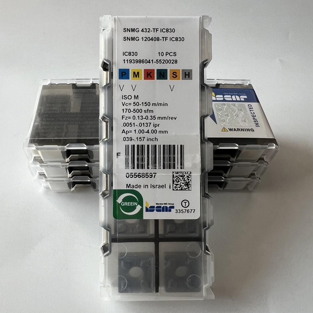 ISCAR / SNMG120408-TF IC830 / Industrial indexable carbide inserts 10 Pcs