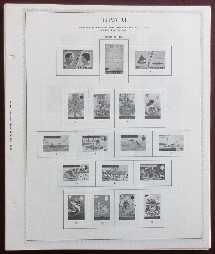 Tuvalu: Clean Set of Unused Minkus Supreme Global Pages to 1989