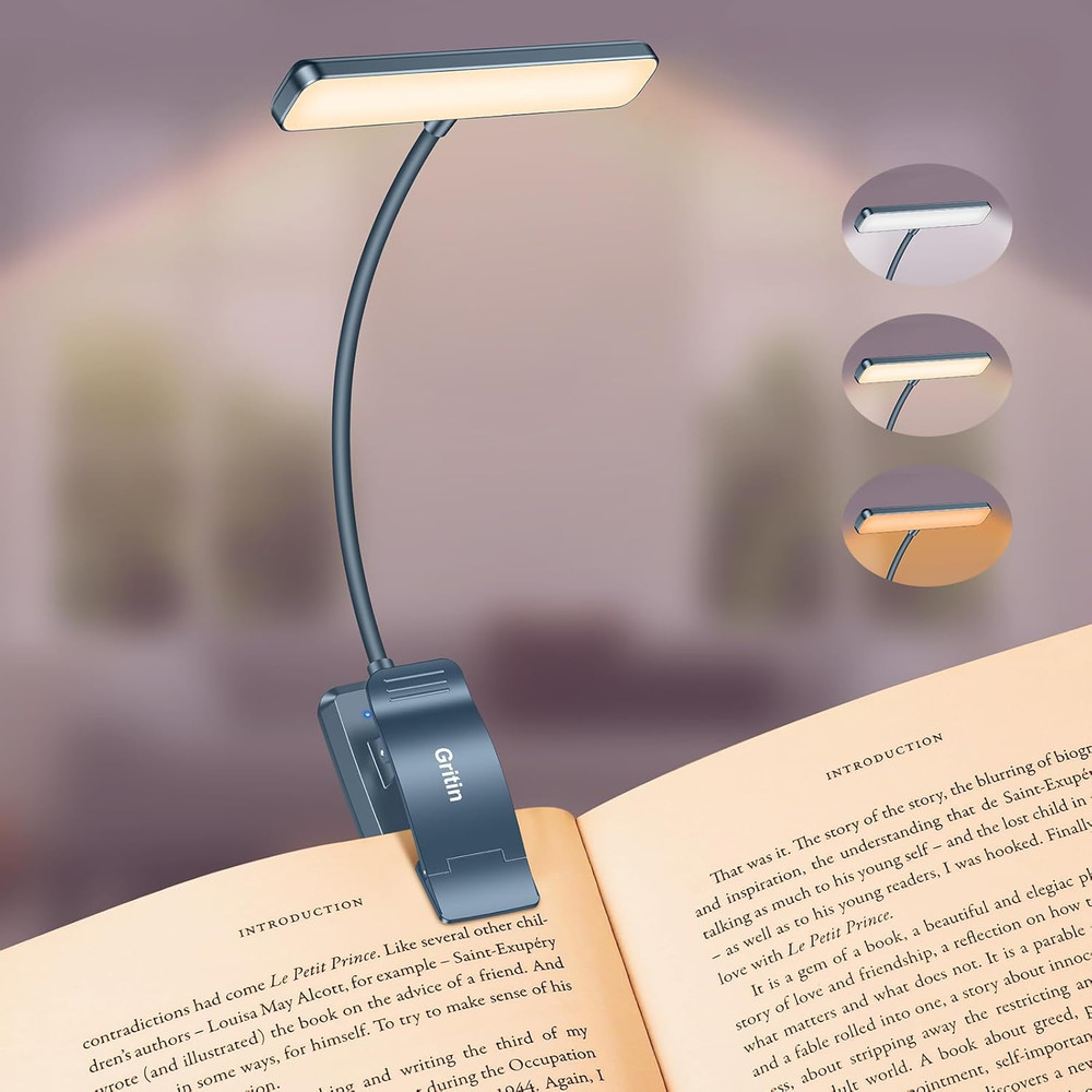 19 LED Rechargeable Book Light for Reading in Bed with Memory Function- Eye Cari