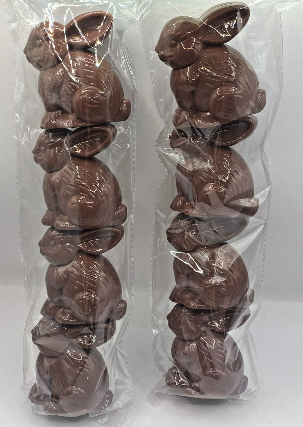 NEW EASTER CHOCOLATE BUNNY EGGS PLASTIC FILLABLE CONTAINERS 8 BUNNIES FREE SHIP