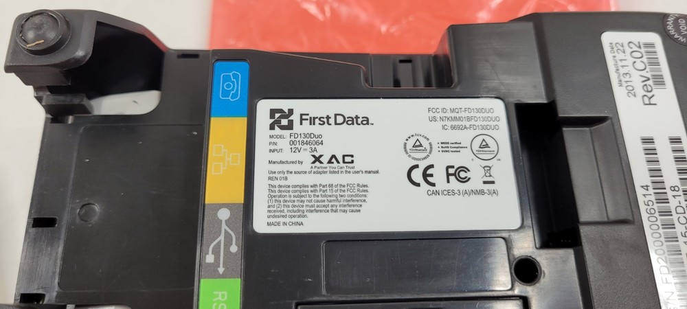 First Data FD130 Duo Credit/Debit Card Machine POS Terminal