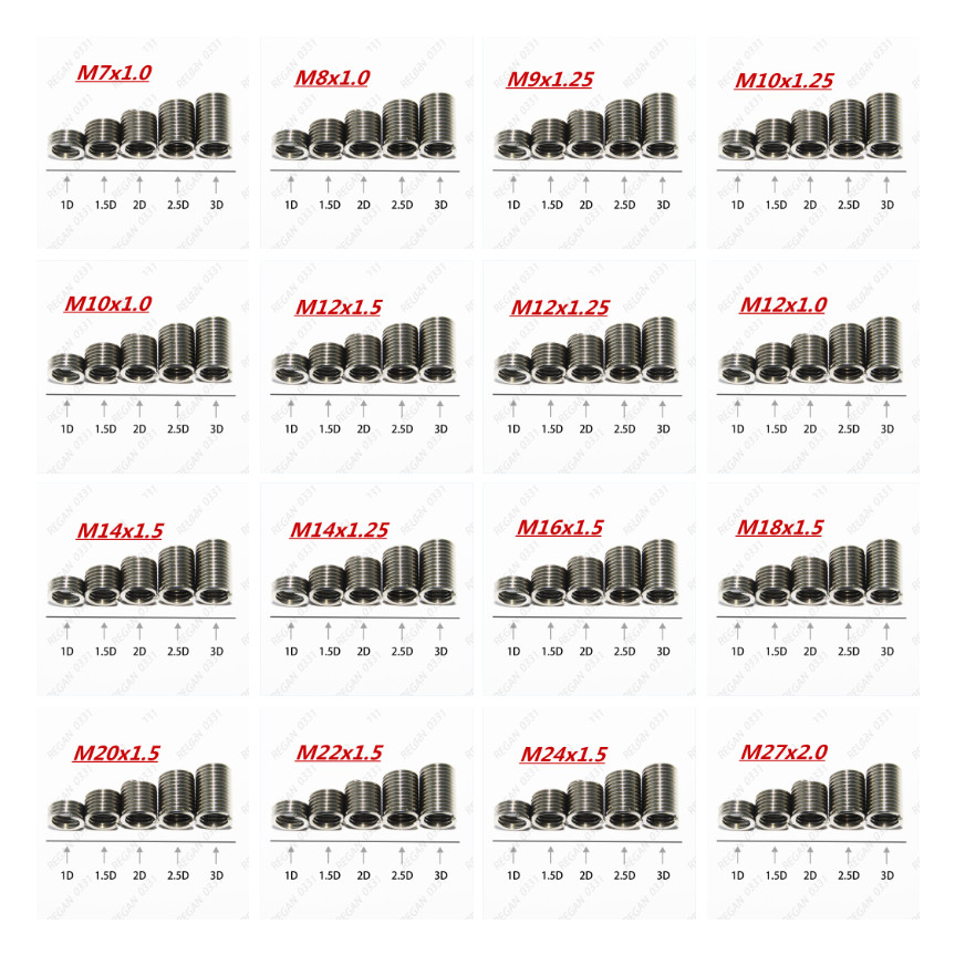 304 Stainless Steel Thread Repair Wire Insert FINE THREAD Helicoil Thread Insert