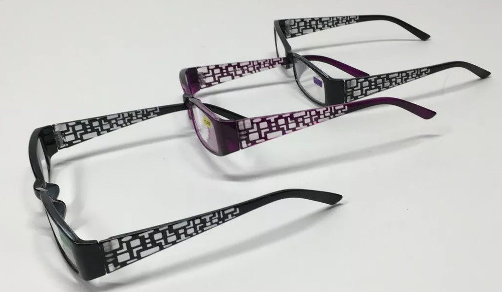 Reader glasses Slim Rectangle Lens. Multiple Color Frame Choices R331
