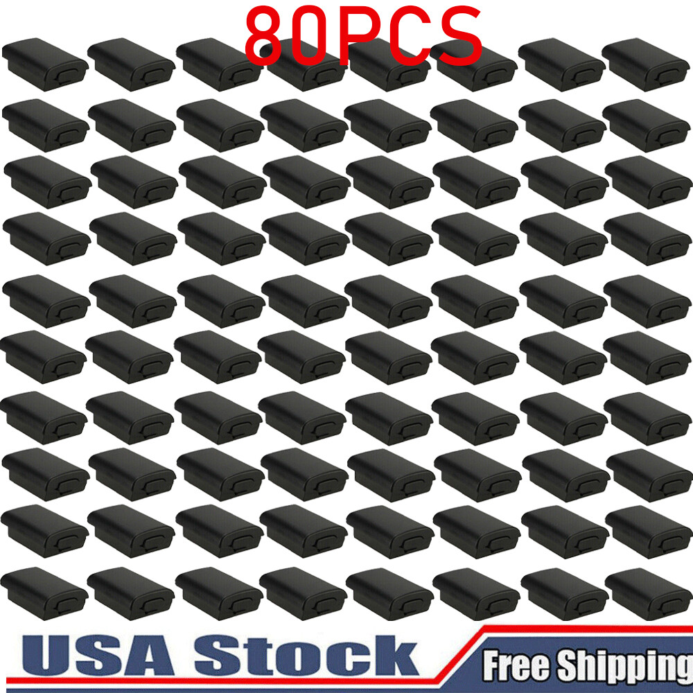 80x Black AA Battery Back Cover Case Shell Pack For Xbox 360 Wireless Controller