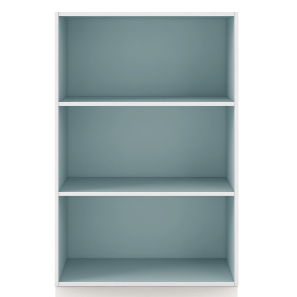 3 Tier Stackable Wood Bookcase Brooks Light Blue W/ Sturdy & Versatile