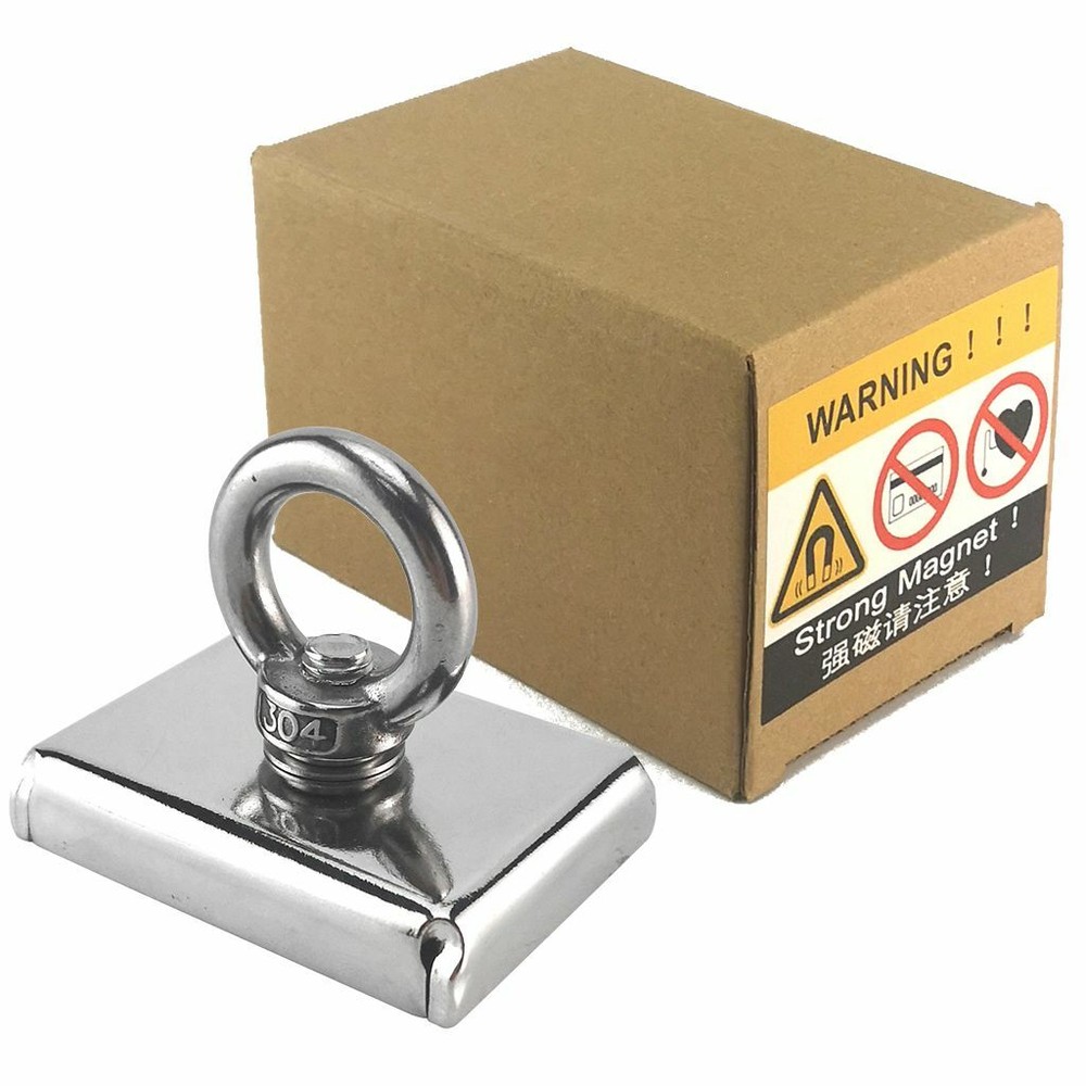 Fishing Magnet Neodymium Super Pull Force Hook Retrieving Treasure Hunt +/ Rope
