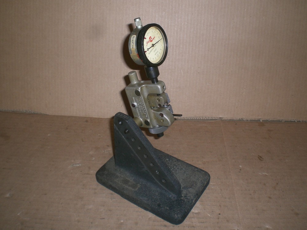 Johnson Tri Roll Thread Gage Comparator stand with indicator