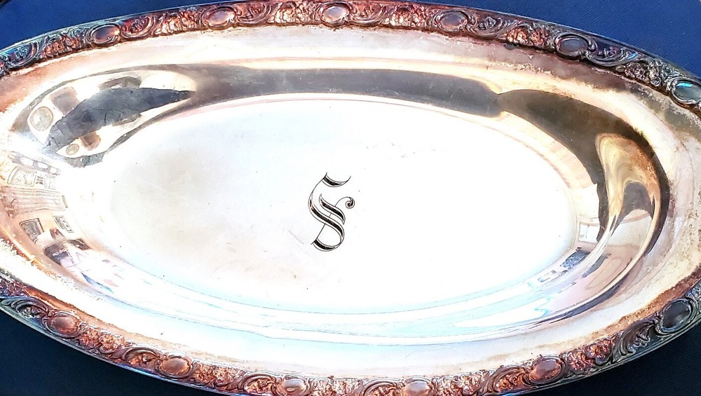 Vintage 12" Silverplated Serving Tray