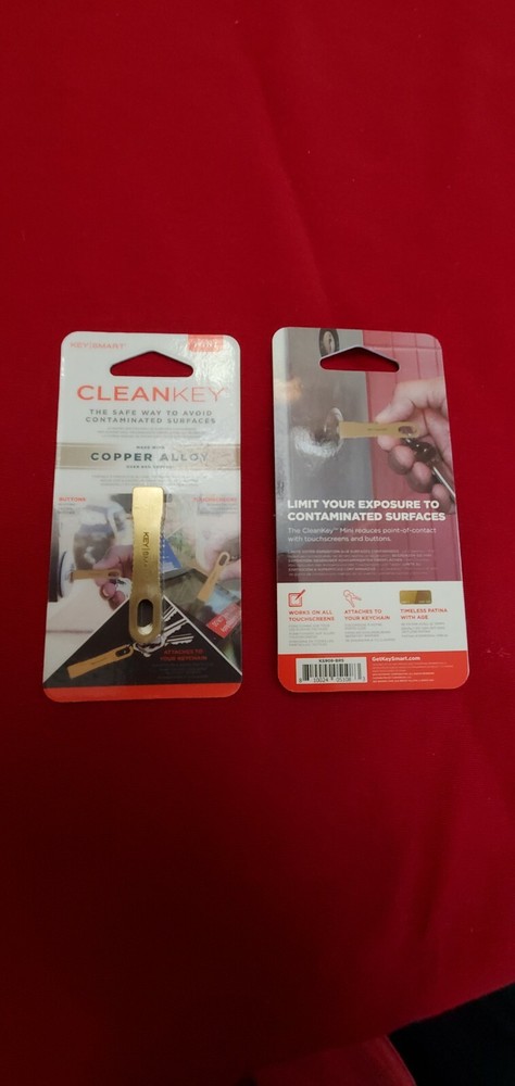Key Smart - Clean Key. Touchess Tool, Avoid Contaminated Areas. Copper Alloy 2pk