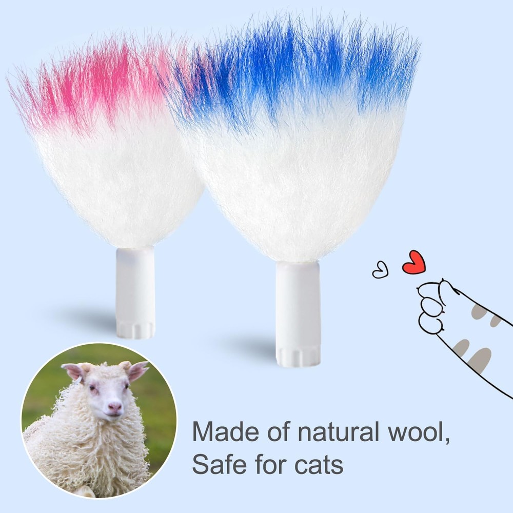 12 PCS Interchangeable Attachments Cat Feather Toys Replaceable Accessories