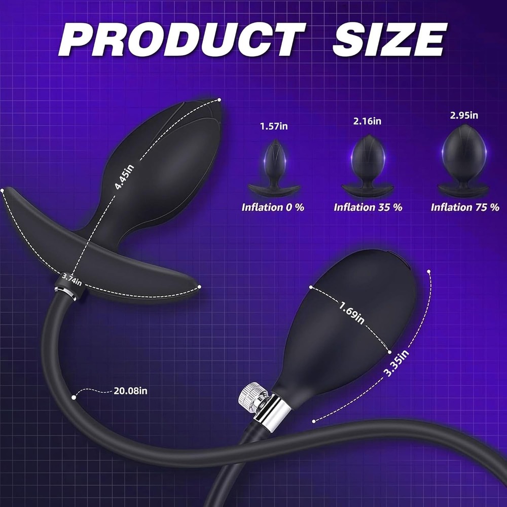Magnetic Inflatable Butt Plug Large Butt Plug, Huge Buttplug Wearable Inflatable