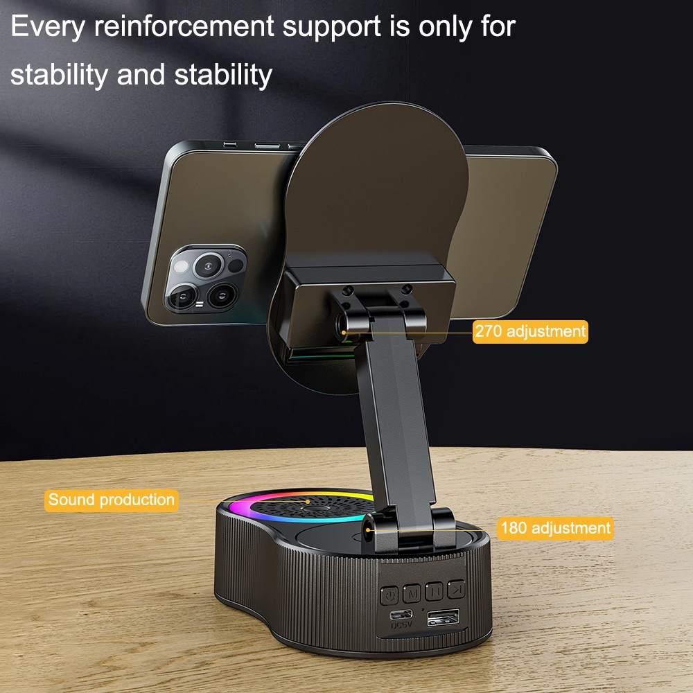 5-In-1 Bluetooth Multi-Functional Mobile Phone Audio Stand With Microphone AGD