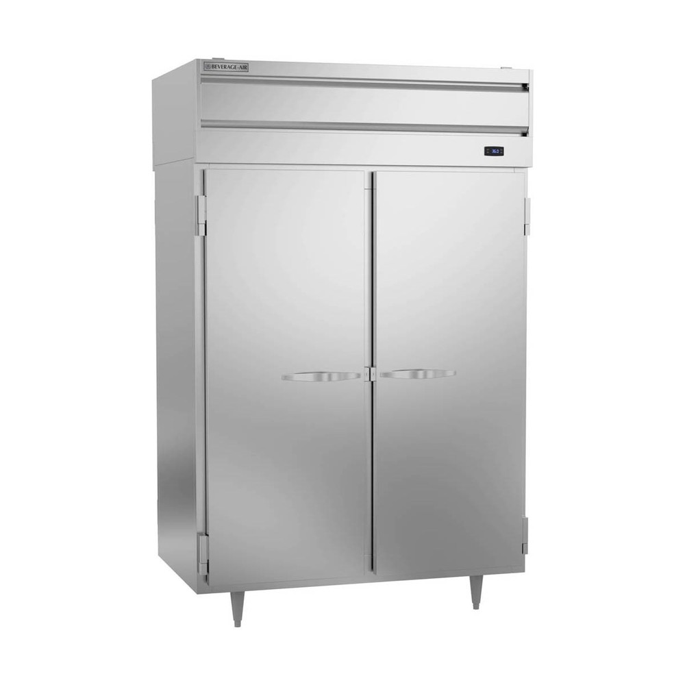 Beverage Air PRD2HC-1AS 52" 2-Section Pass-Thru Refrigerator w/ 4 Solid Full ...