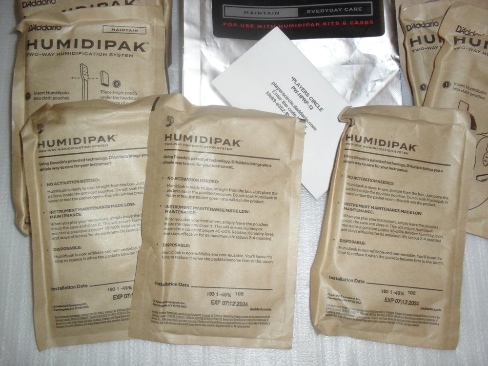 DADDARIO Humidipak 2 WAY Maintain Replacement 12 PACK OPEN PACKAGE NEW