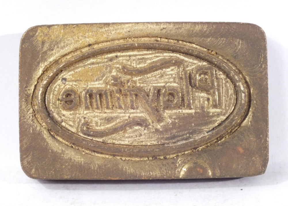 PLAYTIME: Brass Leather Stamp: TJ Edwards Millers Falls