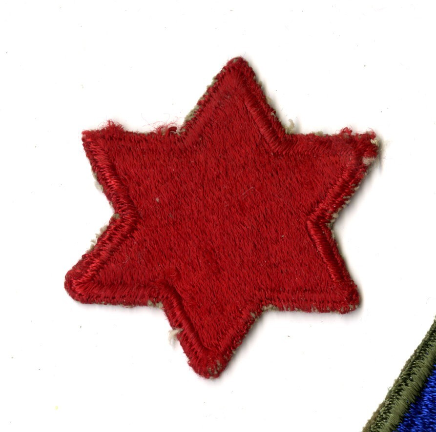 6th Infantry Division Patch White Back WWII Original Pacific New Guinea