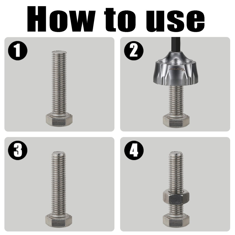 Deburring External Chamfer Tool Hex Shank Bolt Thread Repair Fit 1/2"- 1-3/8"