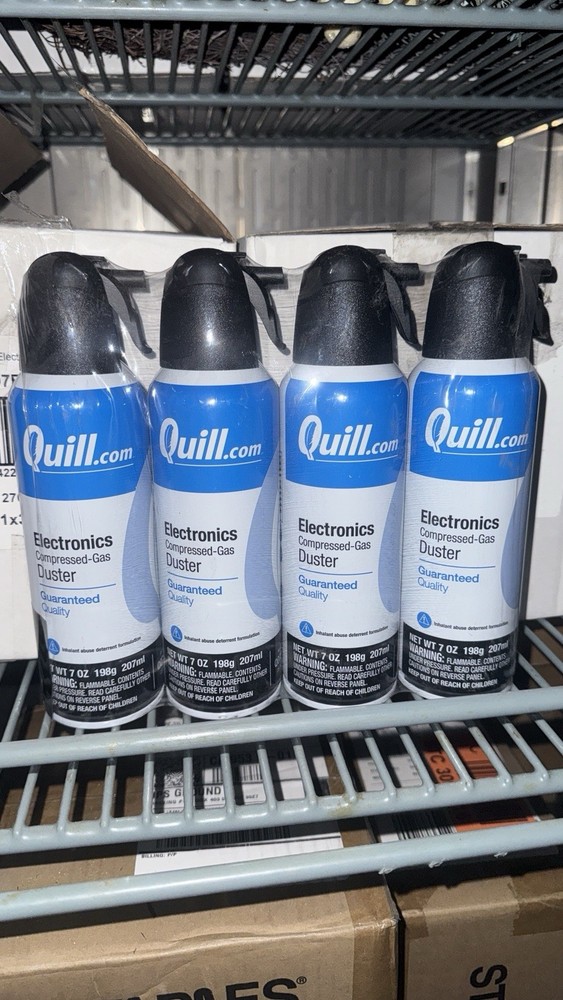 Quill Electronic Computer Compressed Air Duster Can 4 Pack