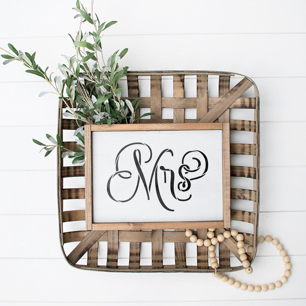Mrs Wedding Label Stencil