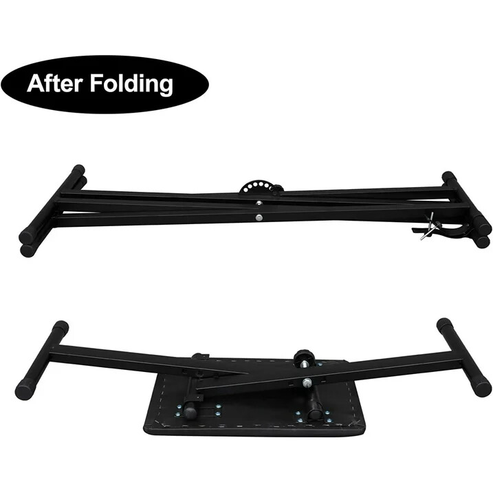 Keyboard Stand Double X Style Adjustable Piano Riser + Piano Bench Set