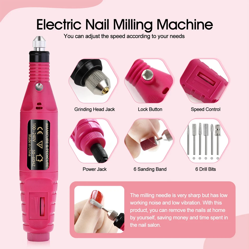 Professional Electric Nail Drill Machine Manicure Tool Pedicure Machine Set Kit