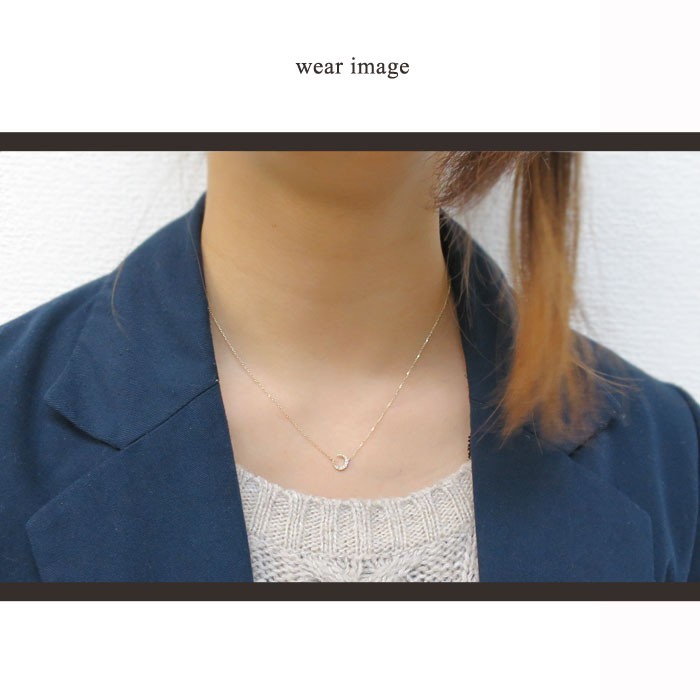 K10 Gold Diamond Moon Necklace "Alize"